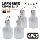 4 linternas LED recargables por USB con ajuste de brillo en 3 niveles, plástico duradero, iluminación portátil para emergencias, senderismo, asados, cortes de luz, garaje, campamento, sótano y decoración de jardín, equipo de campamento moderno