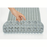 1pc Alfombra Antideslizante para Bañera con Agujeros de Drenaje y Ventosas - PVC Duradero, Alfombra Antideslizante para Ducha, Gris Claro con Puntos Blancos, Lavable a Máquina para Seguridad en el Baño de Casa, Tapete de Baño