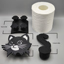 Soporte para papel higiénico de gato negro, compatible con tubos de 38mm-41mm/1.50in-1.57in, el papel higiénico en la imagen es solo ilustrativo, producto no incluye papel