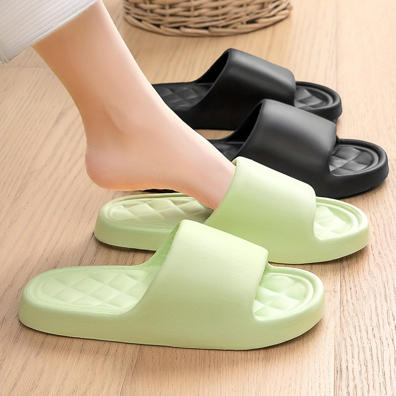 1 Par de Zapatillas EVA Casuales para Mujer - Color Sólido, Suela Gruesa Antideslizante, Chanclas de Baño para Todas las Estaciones, Fáciles de Lavar a Mano, Zapatillas de Baño