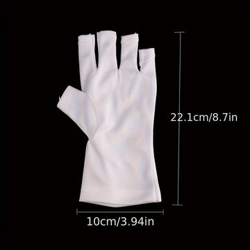 Guantes UV para Manicuras en Gel, Guantes Profesionales de Protección UV UPF99+ para Lámpara de Uñas en Gel, Guantes de Protección UV Profesional para Manicura, Guante AntiuV sin Dedos Color Claro Beis para el Cuidado de las Uñas