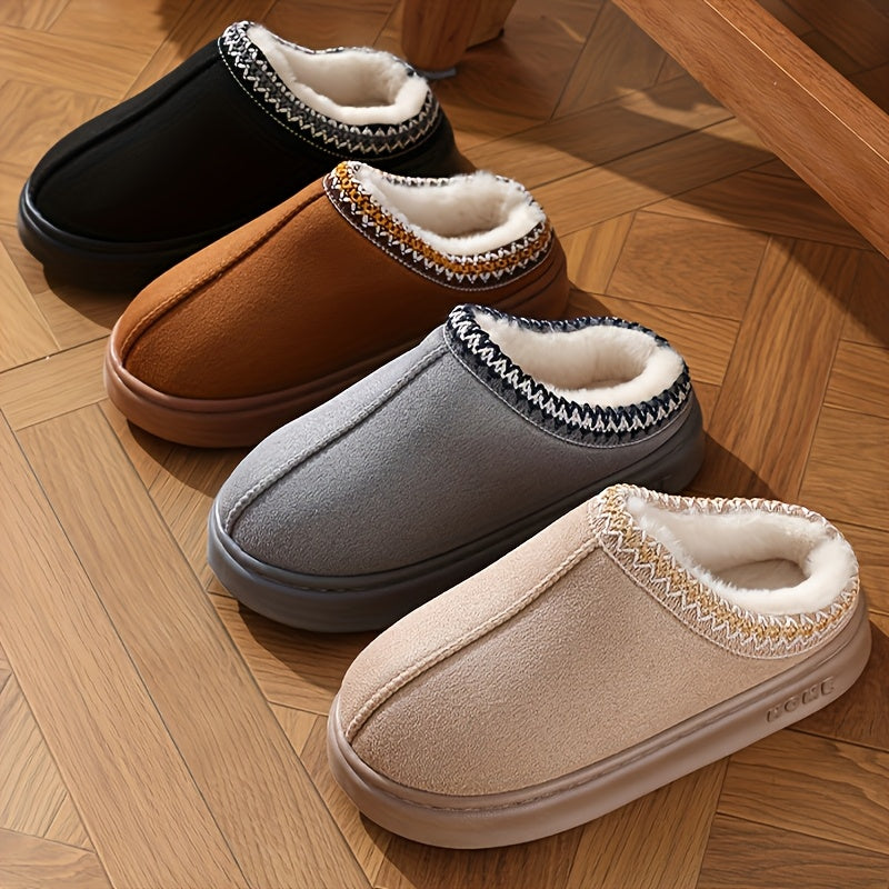 Zapatos Universales de Invierno para Mujer, Calzado Cálido con Suela Suave y Forro Peludo, Plantilla Gruesa de Tela EVA, Ideales para Interior/Exterior, Diseño Clásico y Económicos, ¡Regalo Perfecto!