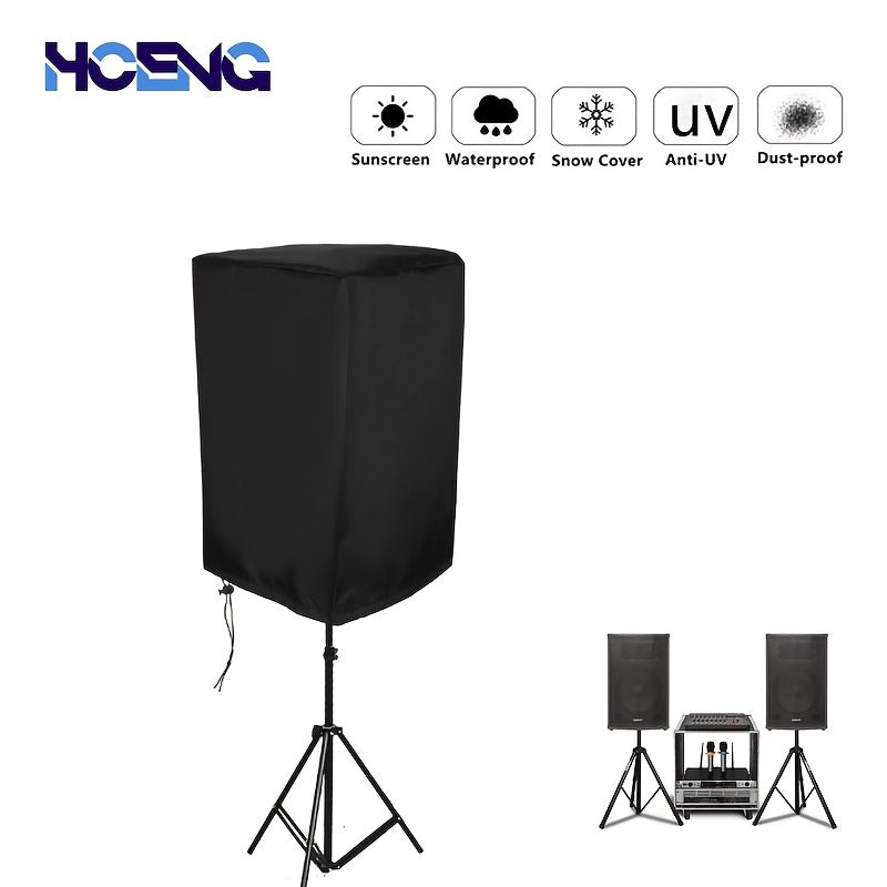 Funda para altavoz Hceng de lona negra resistente - Impermeable y antipolvo, múltiples especificaciones para sistemas de sonido de cine en casa y exteriores, tela Niu Jin, metal, calidad de sonido y larga duración