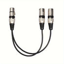 Adaptador de Cable XLR de Aleación de Zinc de 11.81" de 1 a 2 con Tres Núcleos, Cable de Conexión XLR Macho y Hembra, Cable Divisor XLR Adecuado para Consolas de Mezcla, Micrófonos, Altavoces, Amplificadores, Controladores de Luz de Escenario