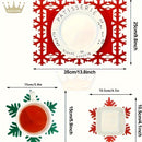 Juego de 12 Manteles Individuales de Fieltro con Diseño de Copo de Nieve - Antideslizantes, Manteles Decorativos para Comedor y Decoración de Cocina en Fiestas, Decoración Navideña
