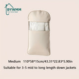 Bolsa Colgante para Ahorrar Espacio DYWMM con Cremallera de Auto-compresión - Organizador de Armario de Alta Calidad Compresado al 40% para Abrigos y Ropa, Bolsa de Almacenamiento de Tela Duradera (Beige/Rosa)