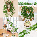 12pcs Enredaderas Artificiales de Hiedra, Guirnalda de Hojas Colgantes de Plantas de Hiedra para Decoración de Pared de Habitación, Jardín, Oficina, Boda, Guirnalda de Hojas de Hiedra Verde para Colgar en la Pared, Decoración de Jardín para el Hogar, Fal