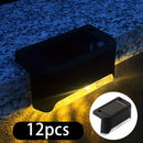 4/12piezas Luces de escalera solares Luces de pared para exteriores, conmutador automático de sensor para escaleras, decks, caminos, patios, cercas, barandillas, múltiples escenas Luces de cubierta solar Luces de escalera solares