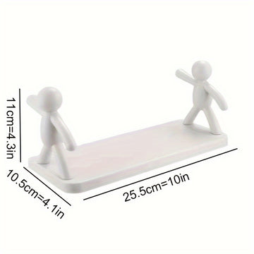 Estante de Pared Versátil sin Taladro - Diseño Humanoid, Perfecto para Baño, Sala de Estar, Dormitorio y Balcón - Plástico Duradero, Sostiene hasta 2.0KG