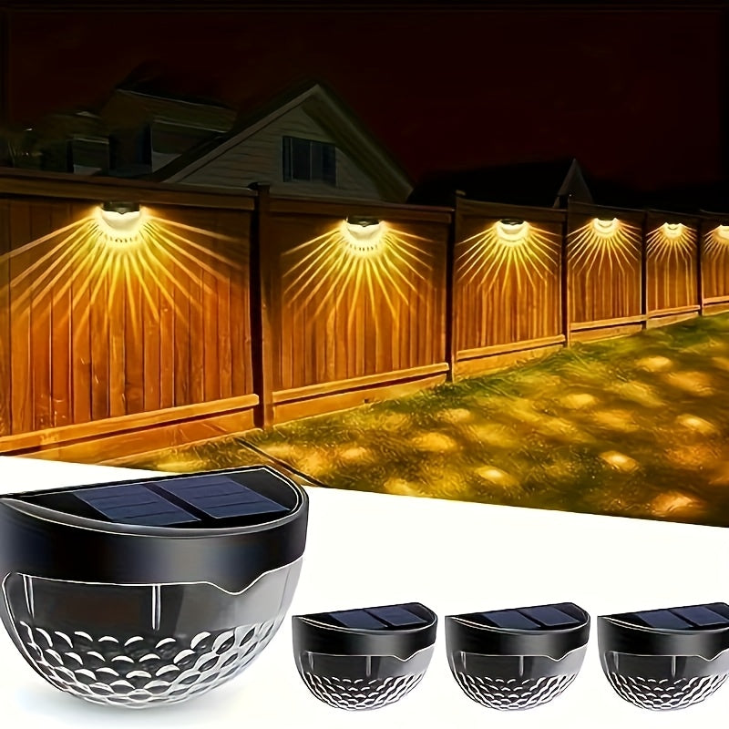 Pack de 4 Luces Solares para Exteriores con Sensor de Movimiento, IP65 Impermeables, Ideales para Decorar Patios, Calles, Cercas, Garajes y Escaleras