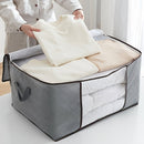 Bolsa de almacenamiento extra grande plegable - Organizador de tela resistente para ropa, cobijas y más - Ideal para dormitorio, residencias estudiantiles y viajes - Gris