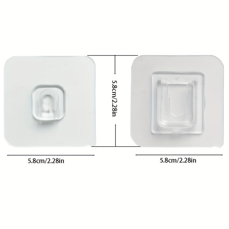 2/6/10pcs Pegatinas De Doble Cara Removibles, Retenedor De Inserción De Fila, Hebilla De Tarjeta Femenina Transparente, Hebilla De Pared De Jaula De Palillos, Gancho De Hebilla Femenina De Baño, Gancho Sin Perforación, Disponible En Cocina, Disponible En
