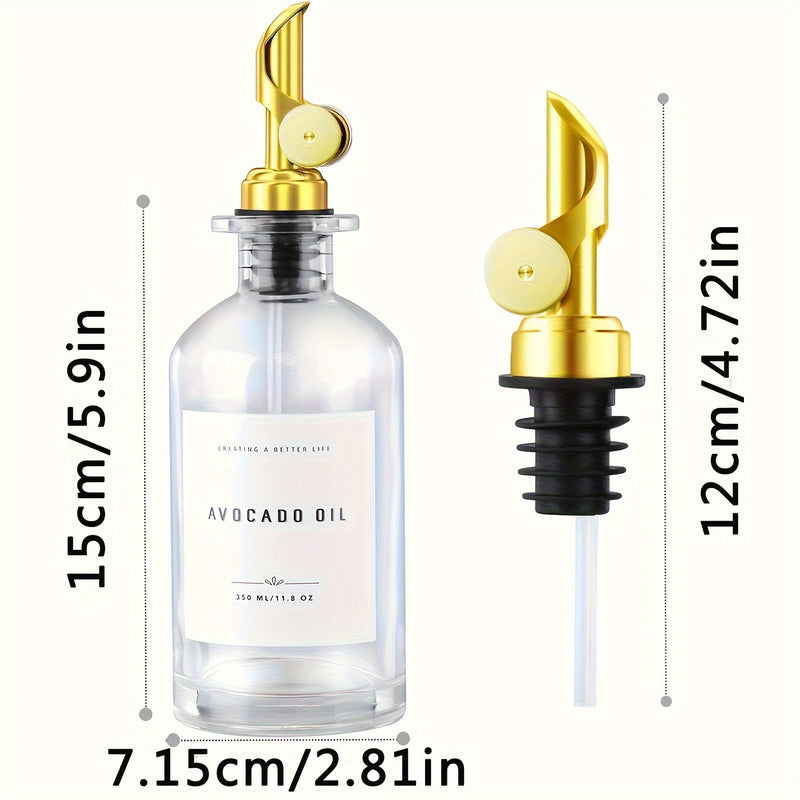 Juego de 2 Botellas Dispensadoras de Aceite de Oliva con Bandeja, Dispensador de Aceite y Vinagre con Boquilla de Metal, Dispensador de Jarabe de Café, Cruet de Aceite de Oliva, Botellas Contenedores de Aceite para Cocina