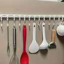 Organizador de cocina fácil de instalar con ganchos deslizantes - No requiere taladro, adhesivo para fácil organización, ganchos utilitarios