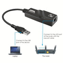 Adaptador USB a RJ45 con cable de red Ethernet, 100 Mbps, tarjeta de red USB compatible con computadoras Windows
