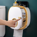 Portarrollos de papel higiénico autoadhesivo para pared con caja de almacenamiento, dispensador de rollo de papel higiénico de plástico para baño, contenedores de almacenamiento de papel higiénico