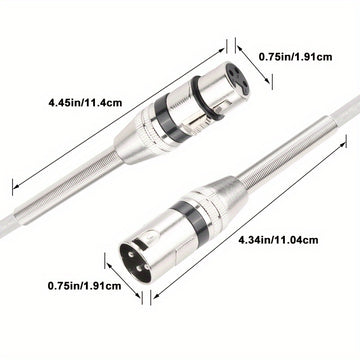 1pc Cable de Audio XLR I-ZCLIVE, Aleación de Zinc 3-Pines Macho a Hembra Forma Plana, Conector Transparente de Alta Calidad para Micrófono y Sistema de Altavoces para Preambules, Estaciones de Radio