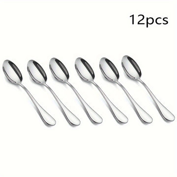 6/12 cucharitas, cucharas para té, cucharitas para café, cucharas de acero inoxidable, cucharas para postres, para hogar, restaurante, cafetería o fiestas, cubiertos