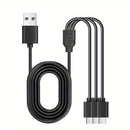 Cable de Datos Cargador 3-en-1, USB A a Tipo-C 3 Multifuncional, Compatible con Teléfonos Móviles/Android y Más