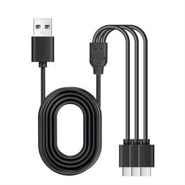 Cable de Datos Cargador 3-en-1, USB A a Tipo-C 3 Multifuncional, Compatible con Teléfonos Móviles/Android y Más
