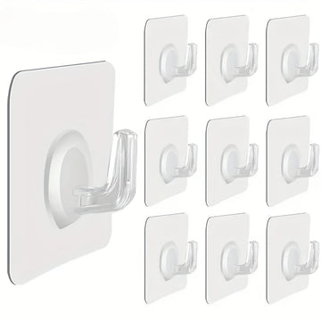 10, 15 o 30 ganchos transparentes autoadhesivos para colgar ropa, resistentes, para puerta o pared, cocina o baño