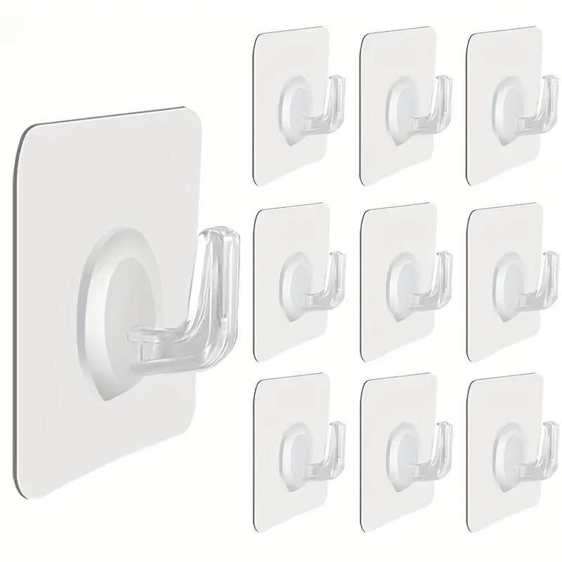 10, 15 o 30 ganchos transparentes autoadhesivos para colgar ropa, resistentes, para puerta o pared, cocina o baño