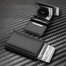 1 pieza de cartera ultrafina con bloqueo RFID para hombres - Carne sintética negra con aleación de aluminio, compacta y ligera, perfecta para negocios, viajes, camping y uso diario, cartera con bloqueo RFID | Diseño elegante de cartera | Cartera duradera
