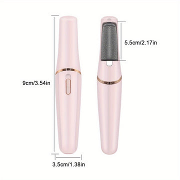 Exfoliador Portátil Recargable para Pies con 2 Cabezales de Molienda y 2 Velocidades, Iluminación Automática - Dispositivo Duradero en ABS sin Batería, Exfoliante Sin Dolor USB para Pies Suaves