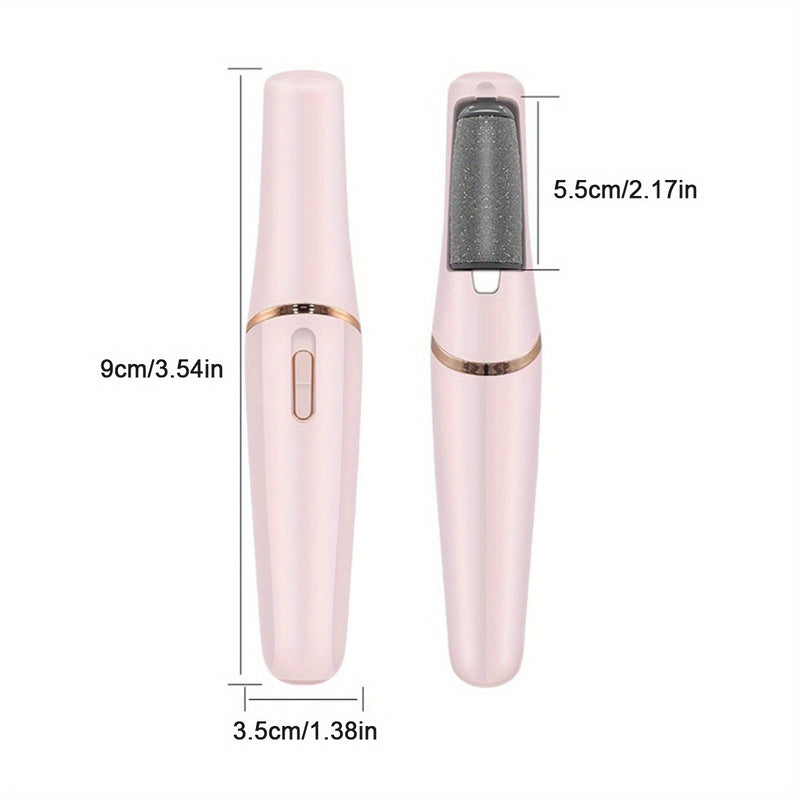 Exfoliador Portátil Recargable para Pies con 2 Cabezales de Molienda y 2 Velocidades, Iluminación Automática - Dispositivo Duradero en ABS sin Batería, Exfoliante Sin Dolor USB para Pies Suaves