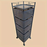 Carro de cocina metálico. Estante abierto cuadrado para almacenamiento. Estantería multifuncional con 6/4 niveles a elegir. Sin necesidad de montaje, sin operación eléctrica, espacio de almacenamiento cuadrado