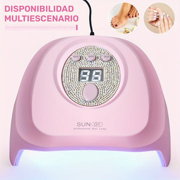 Linterna LED Profesional para Uñas, Luz de Secado Rápido para Esmalte en Gel con 3 Ajustes Temporizadores, Diseño Antideslizante y Fácil de Limpiar, Equipo de Arte de Uñas DIY para Salón o Hogar