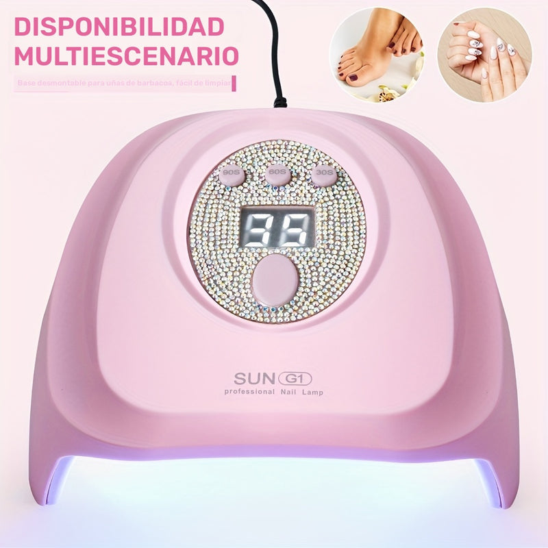 Linterna LED Profesional para Uñas, Luz de Secado Rápido para Esmalte en Gel con 3 Ajustes Temporizadores, Diseño Antideslizante y Fácil de Limpiar, Equipo de Arte de Uñas DIY para Salón o Hogar