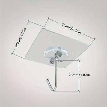 10pcs Ganchos de Pared de Fácil Instalación Sin Daño - Autoadhesivos, Ganchos de Plástico Sin Perforación para Llaves, Sombreros, Toallas - Perfectos para Baño, Dormitorio, Oficina, Almacenamiento de Cocina, Ganchos de Utilidad
