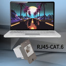 Adaptador de Línea Eléctrica 2 piezas - Plateado con Tornillo Fijo Hembra a Hembra RJ45 CAT.6