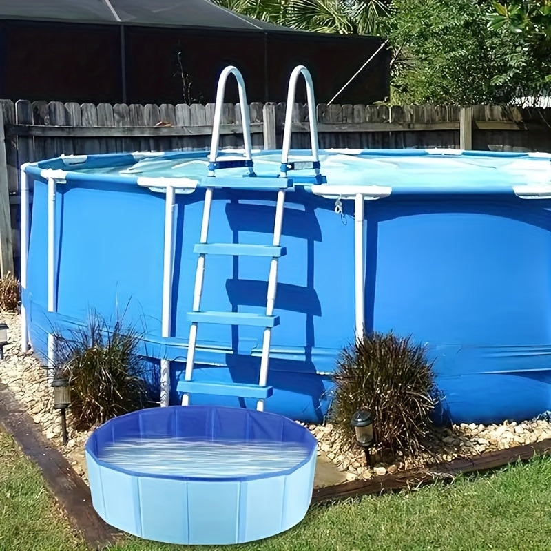 1 pieza, bañera de pies plegable portátil azul de PVC, entrada higiénica de piscina de varios componentes, accesorio esencial para limpieza de piscina, no necesita electricidad, cuidado de pies en la piscina, diseño de almacenamiento fácil, duradera bañe