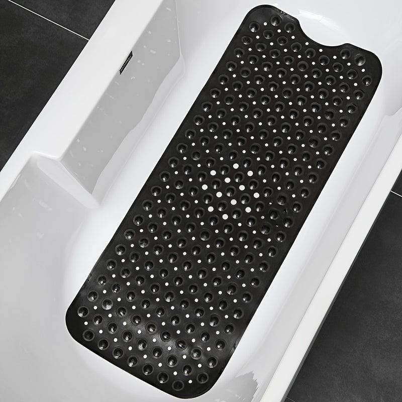 Alfombra de Bañera Extra Larga Antideslizante con Agujeros de Drenaje y Ventosas - Lavable a Máquina, Duradera, Alfombra de Ducha de PVC para Hogar, Hotel, Viaje en Coche - Disponible en Múltiples Colores