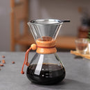 Juego de cafetera de vidrio borosilicato para café de vertido, con filtro de malla de acero inoxidable y papel filtro, para compartir en casa