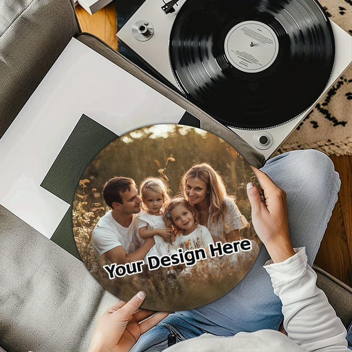 1 pieza de alfombrilla personalizada para giradiscos de vinilo RSHUBINO - Diseño de fotos personalizadas, base de goma antideslizante, regalo ideal para familiares y amigos, perfecto para vacaciones y cumpleaños, regalos para amantes de la música
