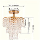 1 pieza de moderna elegante mini candelabro de cristal - Lujo moderno, luz de techo semi-inclinada, perfecta para fiestas de vacaciones, restaurantes, hoteles, dormitorios y salas de estar, estructura metálica, incluye hardware de instalación - Bombilla