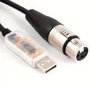 Adaptador de interfaz XLR 3 pines a DMX512 USB, compatible con el software Freestyler, para control de iluminación de escenario, controlador de luz, controlador de intensidad, conversor de serie RS485, cable de soporte, compatible con Windows 7/8/10, Mac