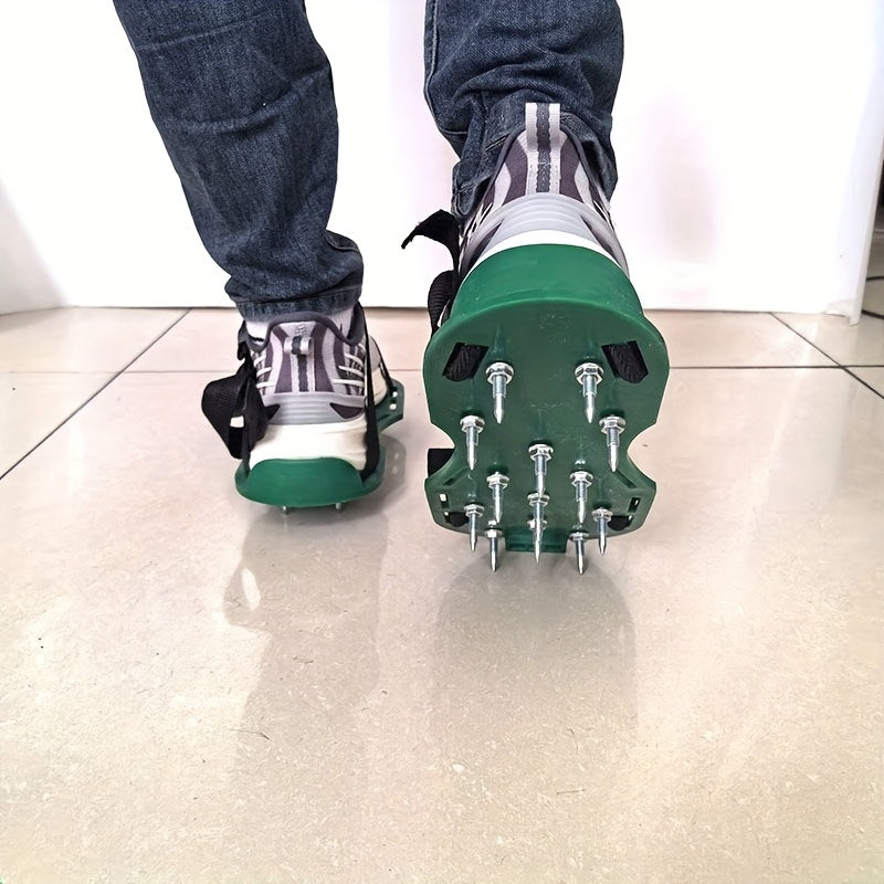 2 zapatos de jardinería con clavos - Zapatos inflables de plástico duraderos para césped y jardín, herramienta de aeración manual para un riego eficiente y la erosión del suelo, herramientas de jardinería | Diseño de zapatos inflables | Zapatos de plásti