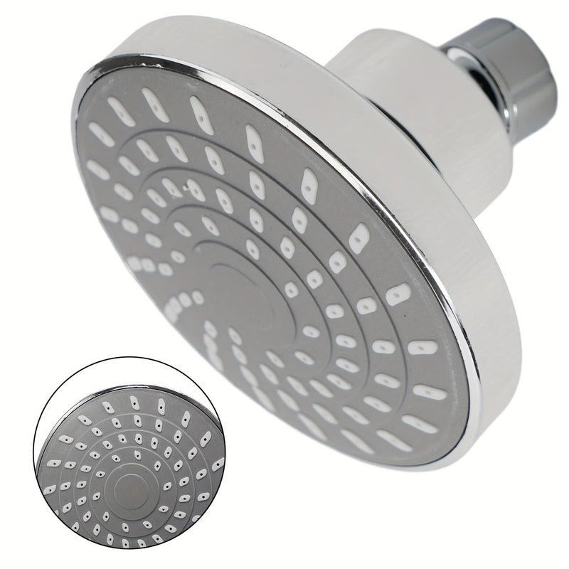 Cabezal de ducha de lluvia a alta presión con rótula giratoria ajustable, acabado en cromo, montaje en pared, fácil instalación, boquillas autolimpiantes, diámetro de 9.5 cm, material ABS, forma redonda para baños modernos, accesorios para ducha