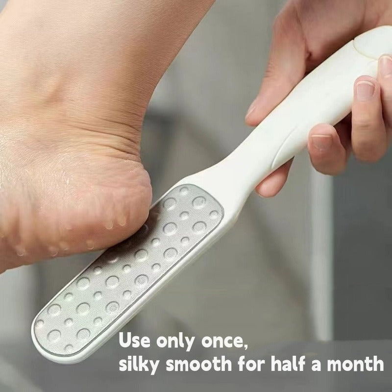 1 pieza, eliminador de pies lisos de doble cara y exfoliador de luz muerta beige, sin fragancia, sin batería, diseño manual no eléctrico con mango ergonómico para uso doméstico, exfoliación de pies, eliminador, agarre texturizado, manipulación segura, ru