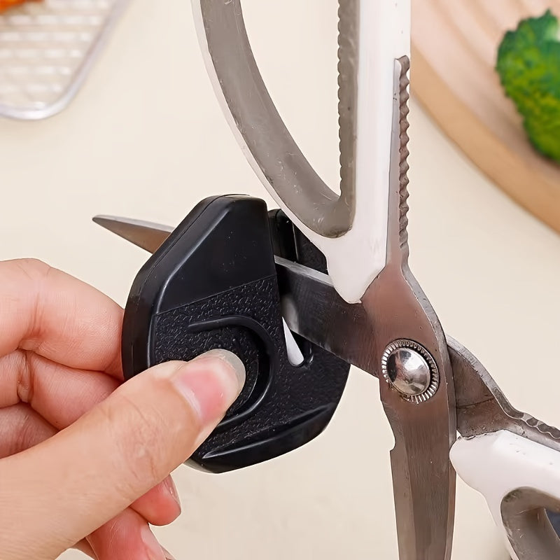 Conjunto de 2 Afiladores Portátiles Negros - Herramienta Compacta para Pulir Cuchillas Cerámicas, Mini Afiladores de Plástico para Cocina y Viaje