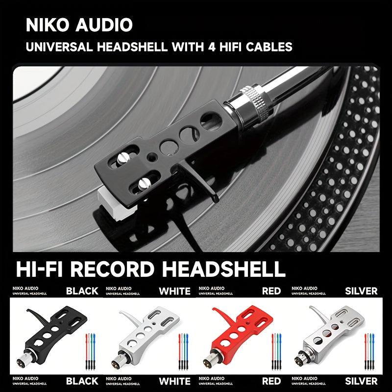 Carcaj de Tocadiscos HI-FI: Carcaj para tocadiscos DJ, disponible en múltiples colores, incluye 4 cables de alta fidelidad, material de aleación premium, soporte antientropía para brazo