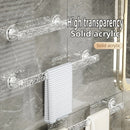 Barra de Toallas para Baño con Alta Adhesión - Montaje en Pared, Transparente con Diseño de Ondas Acuáticas, Ideal para Organización del Hogar
