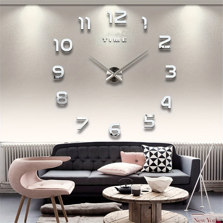 1pc Pegatina de Reloj de Pared Acrílico Luminoso, Reloj Decorativo Redondo Silencioso a Pilas para Sala de Estar y Dormitorio, Estilo Europeo para Decoración del Hogar DIY, No Incluye Pilas