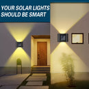4 unidades de luces de valla de 6 LED alimentadas por energía solar para jardín, disponibles en blanco cálido o blanco frío, perfectas para patios al aire libre, céspedes de jardín, vallas de patio, entradas de vehículos y decoraciones de fiestas.