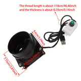 Ventilador de cocina mini de 5V con alimentación USB - Diseño compacto negro con control de velocidad ajustable, construcción metálica duradera para la ventilación de la cocina y el baño, diseño moderno elegante, soporte de montaje resistente