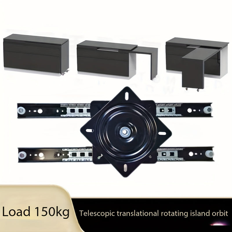 Mesa Mini de Ahorro de Espacio con Tapete Metálico Deslizante y Expandible - Mostrador Versátil para Comedor y Bar con Función Giratoria, Móvil, Riel Deslizante, Cajón